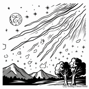 Comet and Meteor Shower Coloring Pages 4