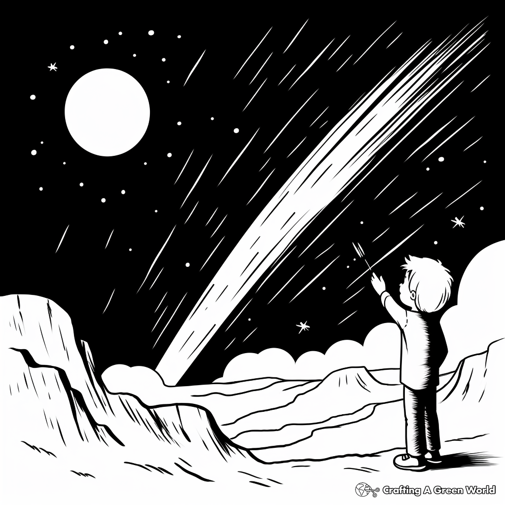 Comet During a Meteor Shower Coloring Pages 3