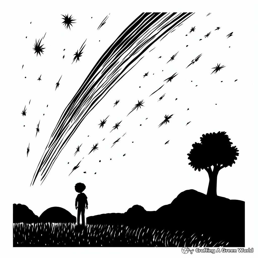Comet During a Meteor Shower Coloring Pages 4