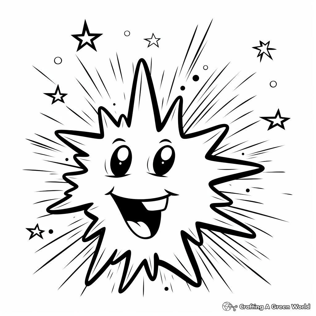 Comet-Themed Shooting Star Coloring Pages 1