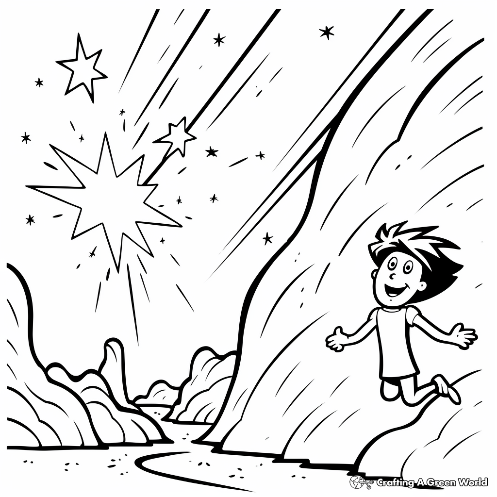 Comet-Themed Shooting Star Coloring Pages 4