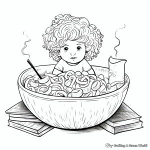Comforting Bowl of Mac and Cheese Coloring Pages 1
