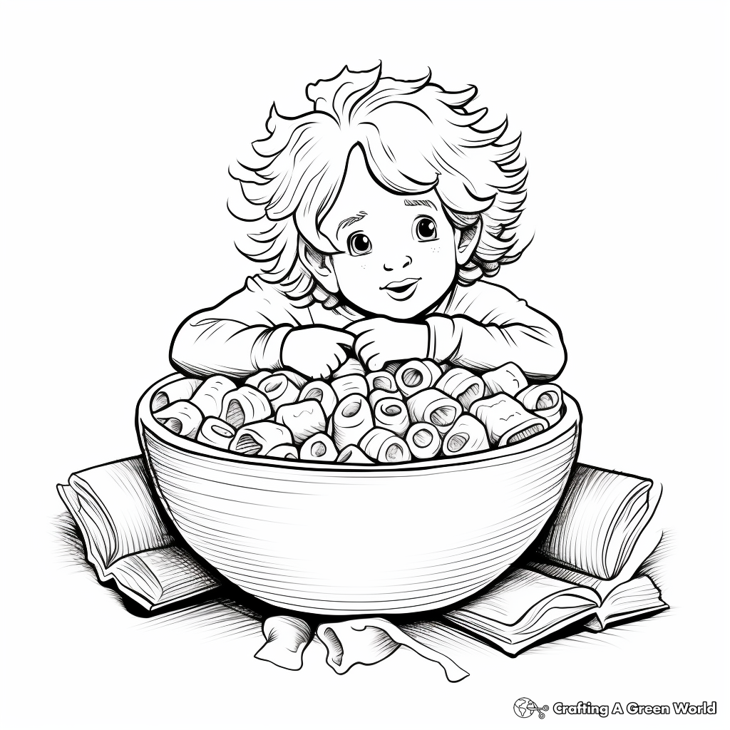 Comforting Bowl of Mac and Cheese Coloring Pages 3