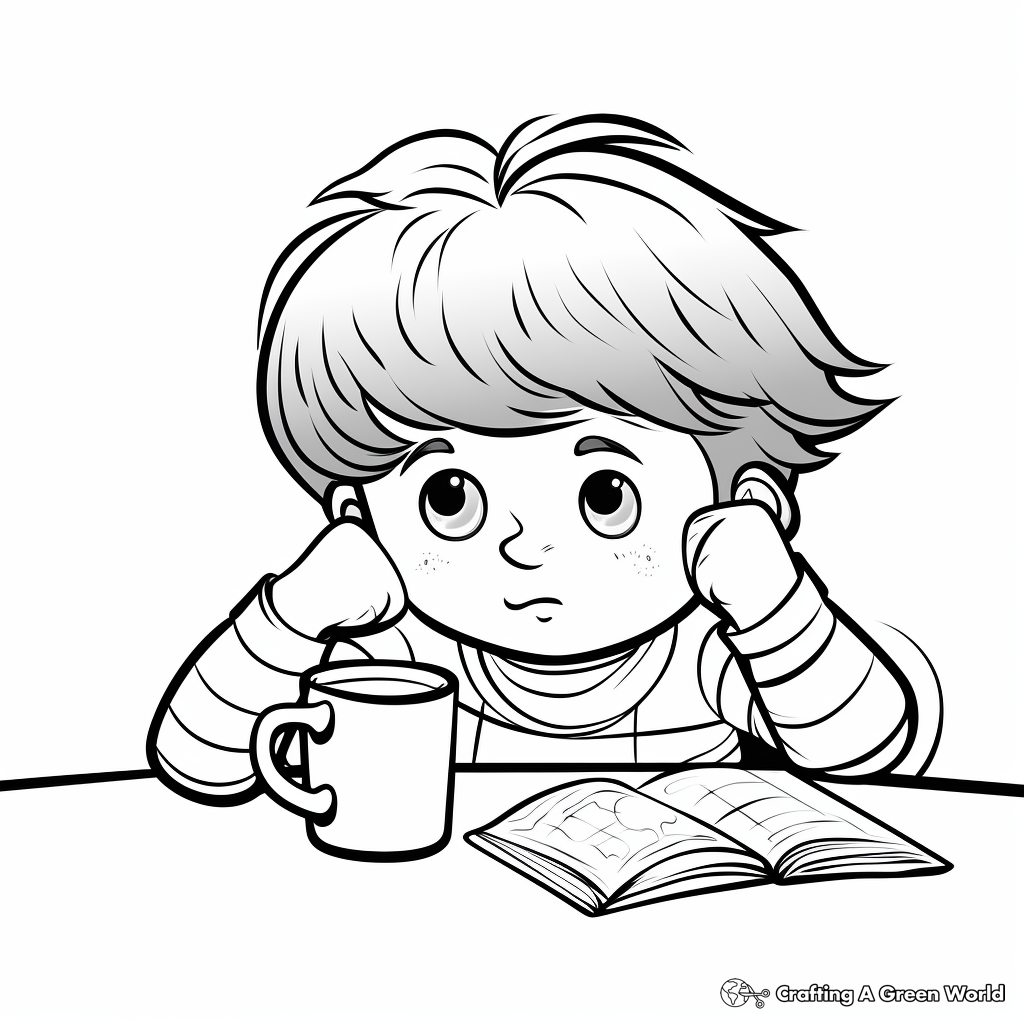 Comforting 'Thinking of You' Warm Drink Coloring Pages 1