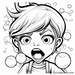 Comic-Style Bubble Gum Coloring Pages 2