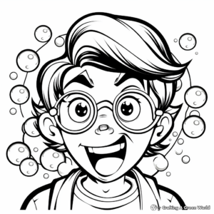 Comic-Style Bubble Gum Coloring Pages 3