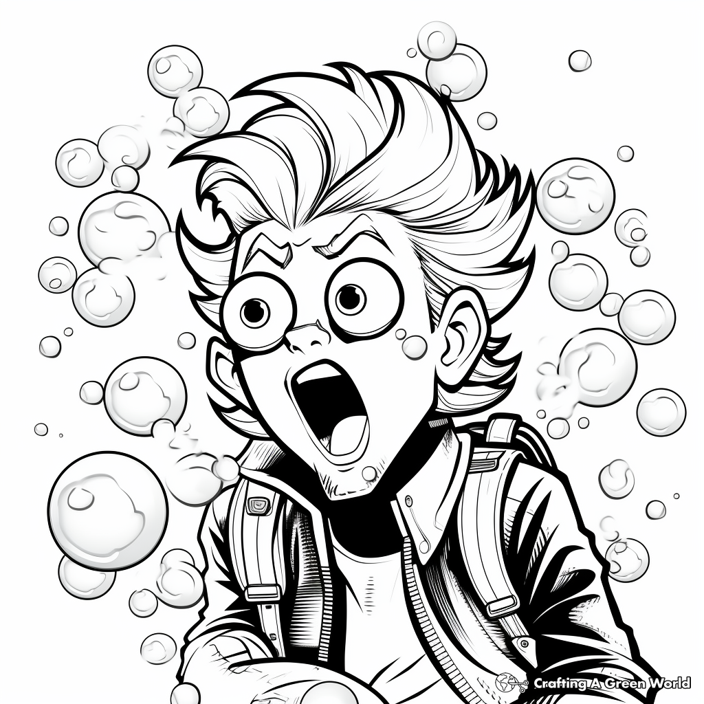 Comic-Style Bubble Gum Coloring Pages 4
