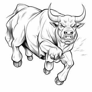 Comic Style Bucking Bull Coloring Pages 2