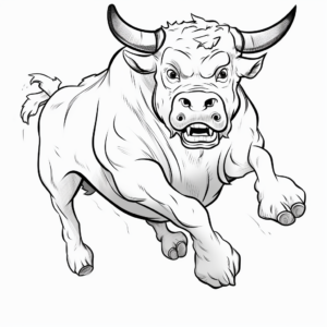 Comic Style Bucking Bull Coloring Pages 3