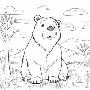 Comic Style Capybara Coloring Pages 4