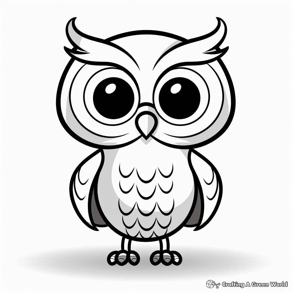 Comic Style Owl Coloring Pages 1