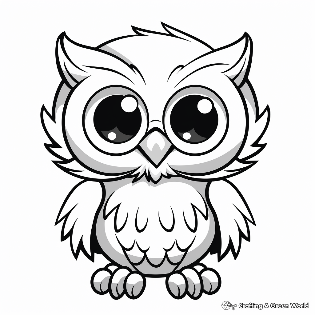 Comic Style Owl Coloring Pages 2