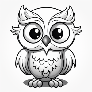 Comic Style Owl Coloring Pages 3
