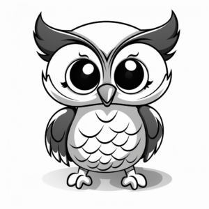 Comic Style Owl Coloring Pages 4