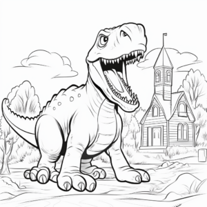 Community of Megalosaurus Coloring Page 2