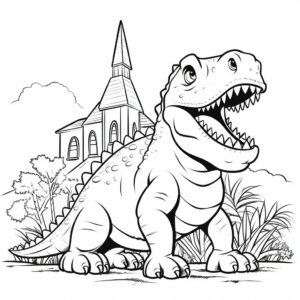 Community of Megalosaurus Coloring Page 3