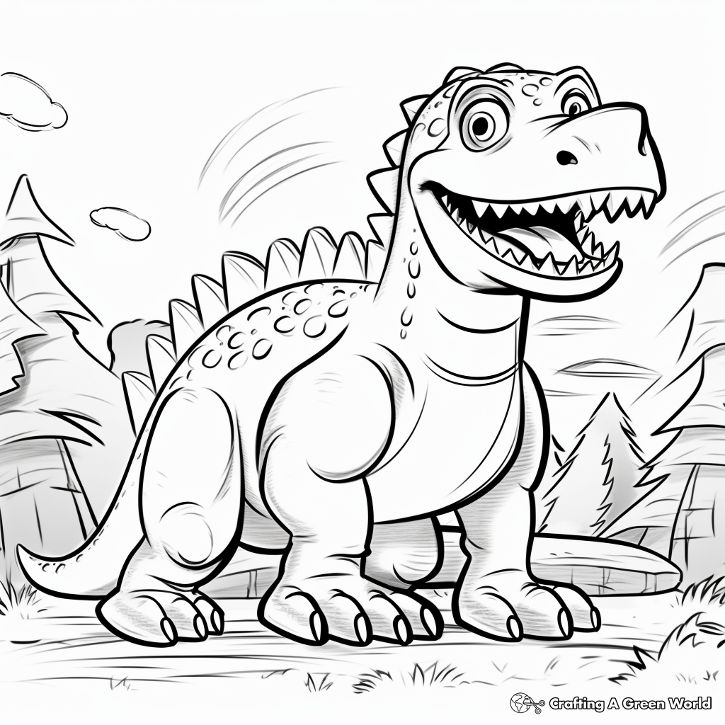Community of Megalosaurus Coloring Page 4