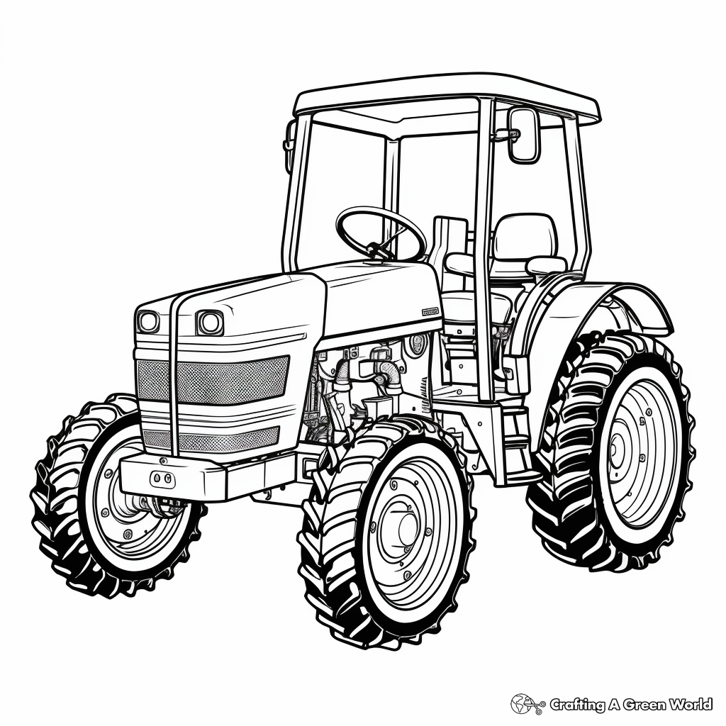 Compact Kubota Tractor Coloring Pages 4