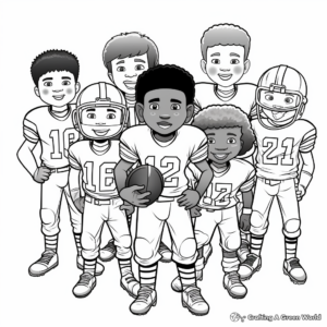 Complete Football Team Coloring Pages: Offense and Defense 1