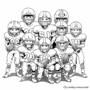 Complete Football Team Coloring Pages: Offense and Defense 4