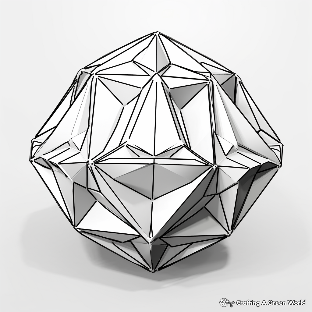 Complex 3D Polyhedron Coloring Pages 2