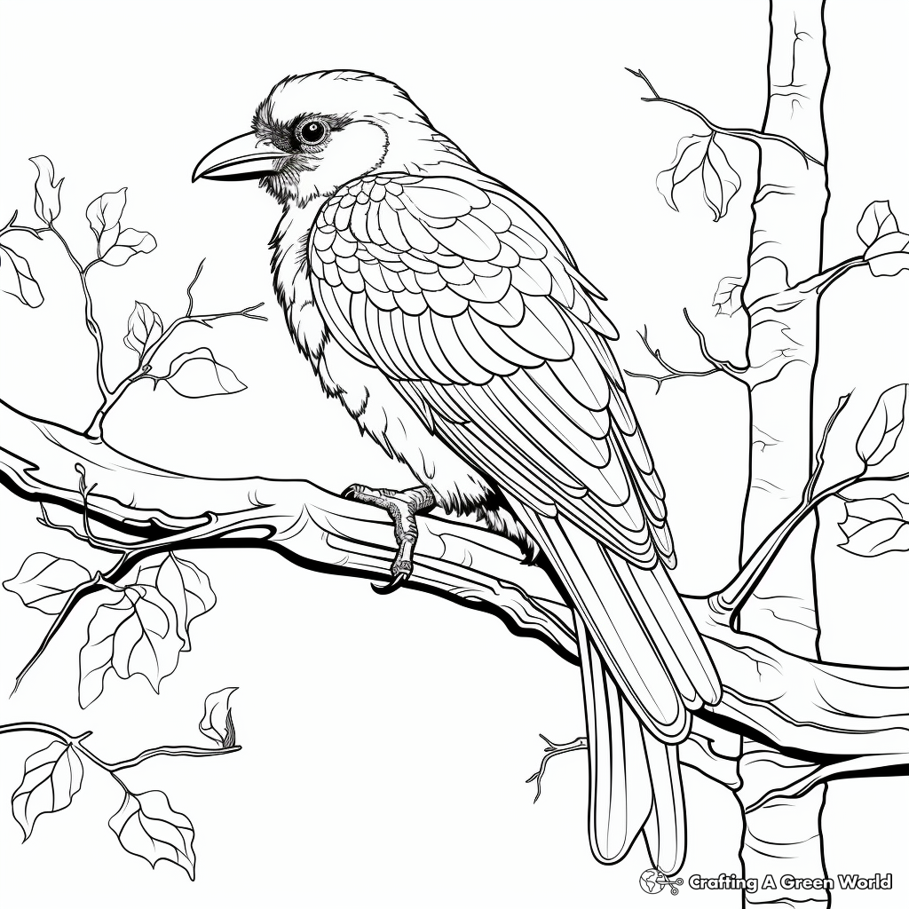 Complex Adult Forest Raven Coloring Pages 4