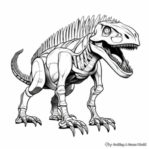 Complex Allosaurus Skeleton Coloring Pages 1