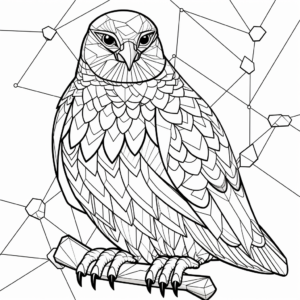 Complex Amur Falcon Coloring Pages for Adults 3