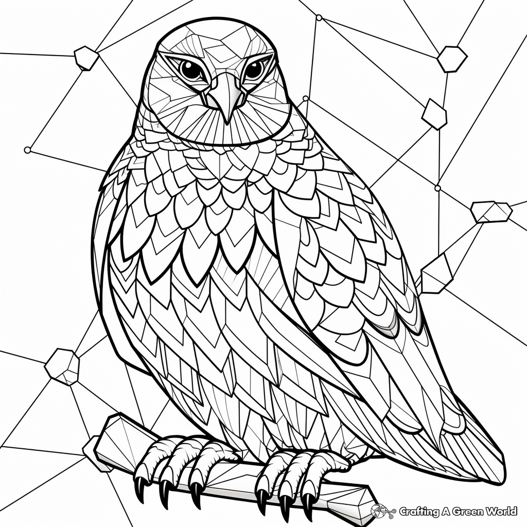 Complex Amur Falcon Coloring Pages for Adults 3
