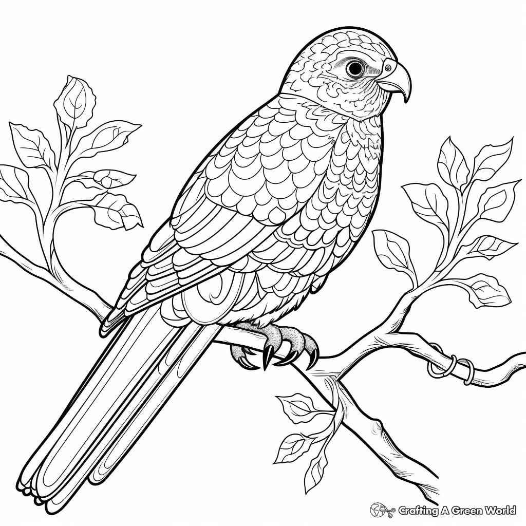 Complex Amur Falcon Coloring Pages for Adults 4
