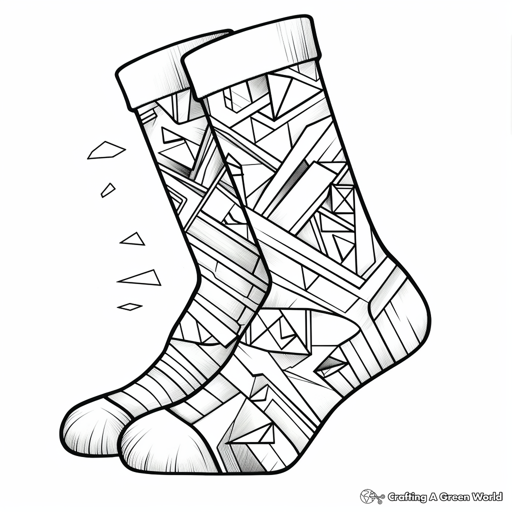 Complex Argyle Socks Coloring Pages for Adults 2