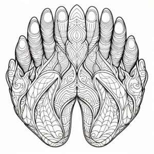 Complex Bear Claw Coloring Pages for Adults 1