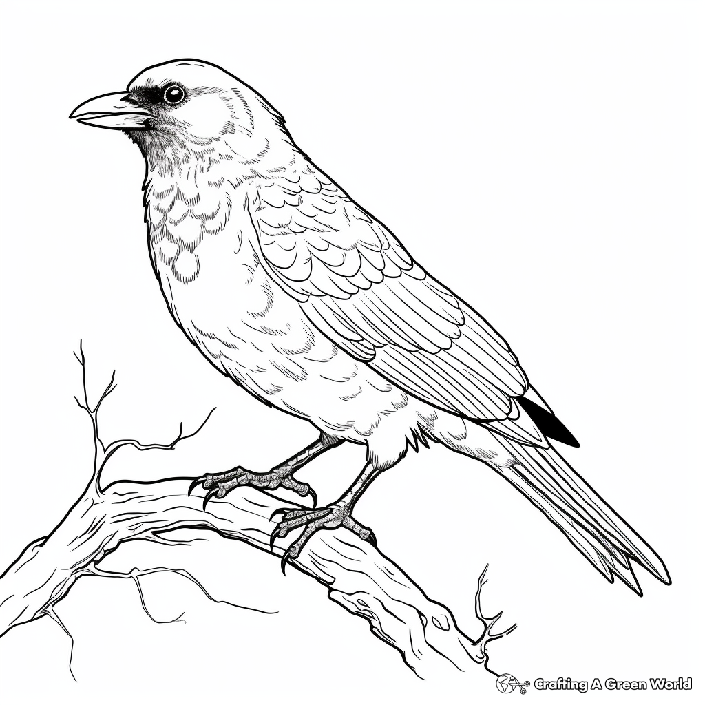 Complex Carrion Crow Coloring Pages 4