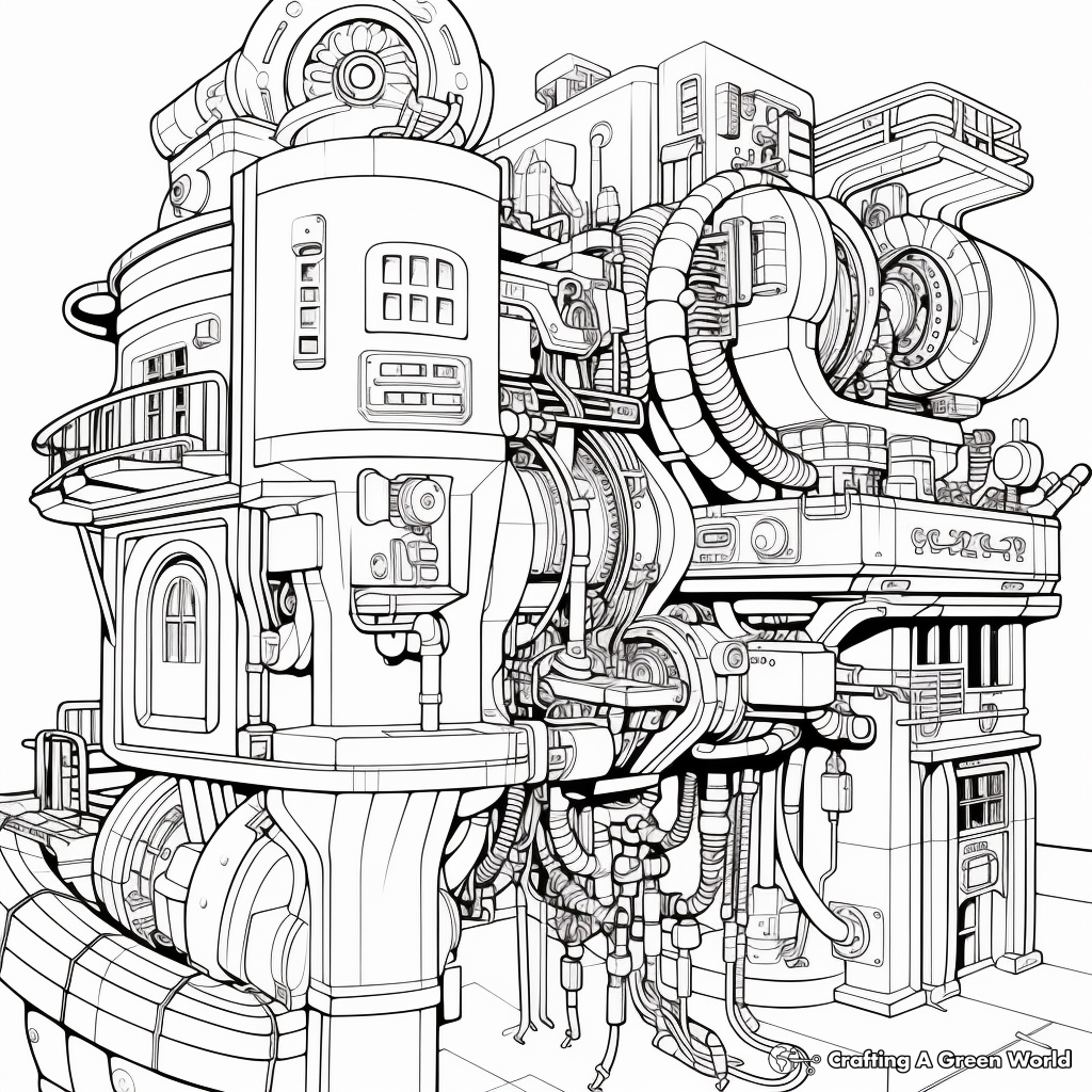 Complex Engineering Robot Coloring Pages 1