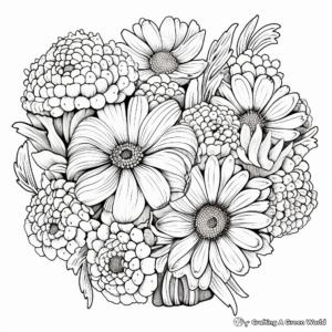 Complex Floral Patterns: Chrysanthemum Coloring Pages 1