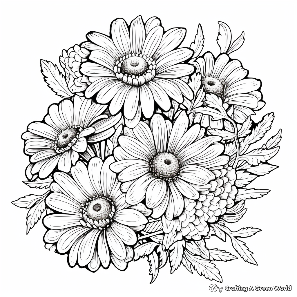 Complex Floral Patterns: Chrysanthemum Coloring Pages 2