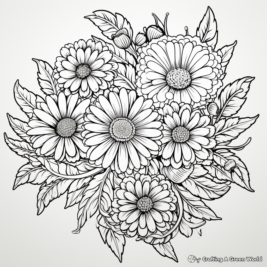 Complex Floral Patterns: Chrysanthemum Coloring Pages 3