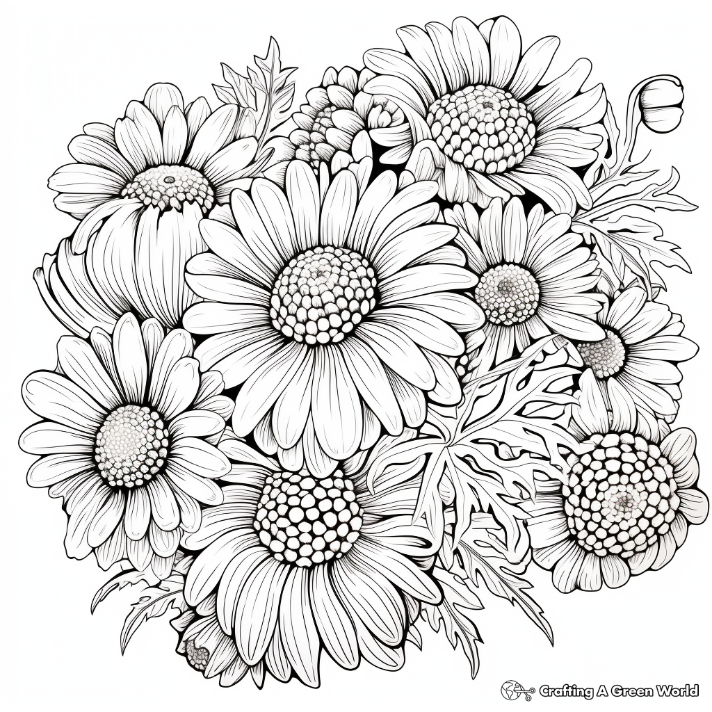 Complex Floral Patterns: Chrysanthemum Coloring Pages 4