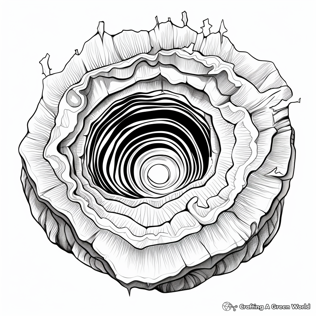 Complex Geode Crystal Coloring Pages 1