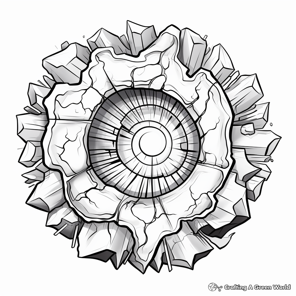 Complex Geode Crystal Coloring Pages 3