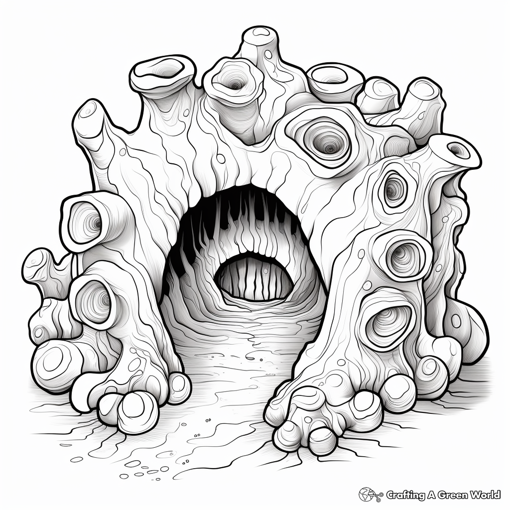 Complex Geode Formation Coloring Sheets 1