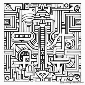 Complex Geometric Pattern Coloring Pages 2