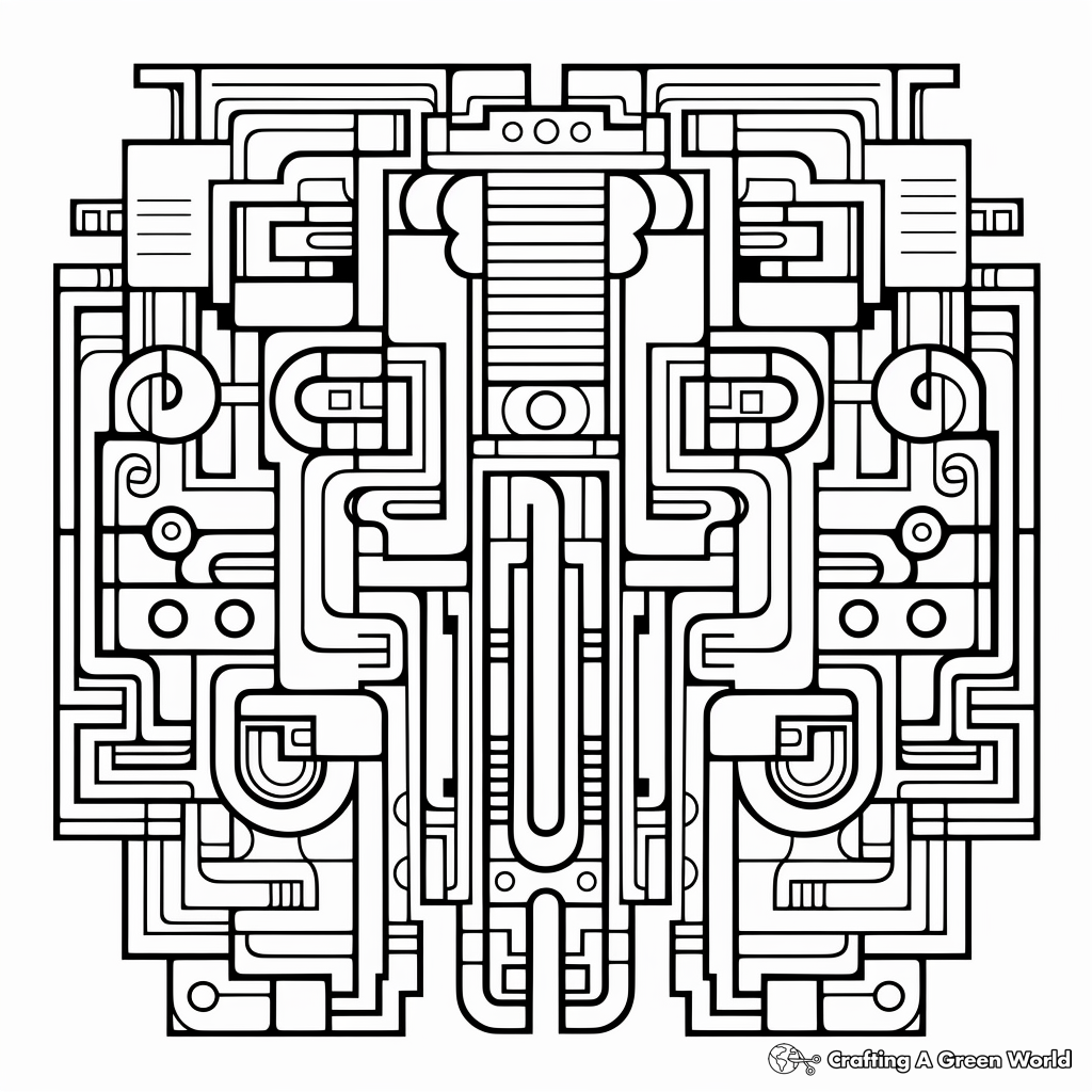 Complex Geometric Pattern Coloring Pages 4