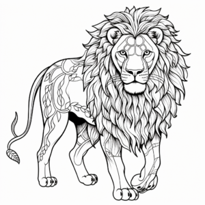 Complex Lion Coloring Pages for Advanced Colorers 2