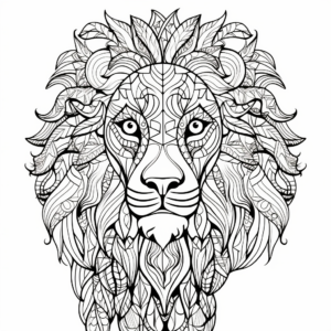 Complex Lion Coloring Pages for Advanced Colorers 3