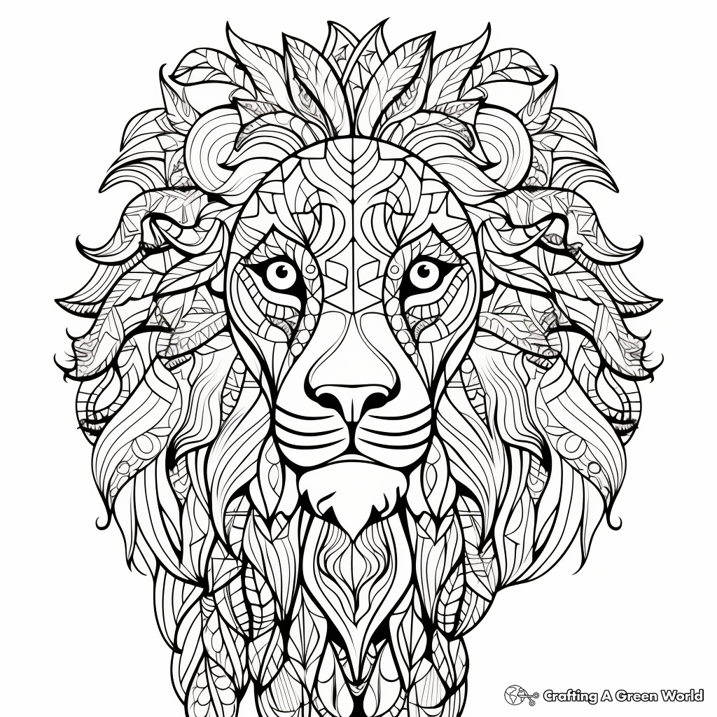 Complex Lion Coloring Pages for Advanced Colorers 3