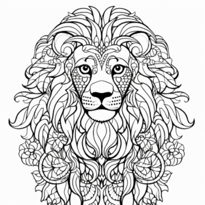 Complex Lion Coloring Pages for Advanced Colorers 4