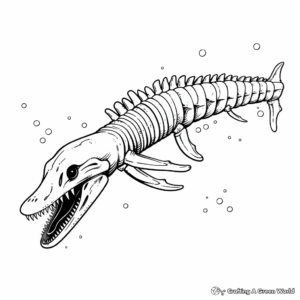 Complex Mosasaurus Skeleton Coloring Pages 2