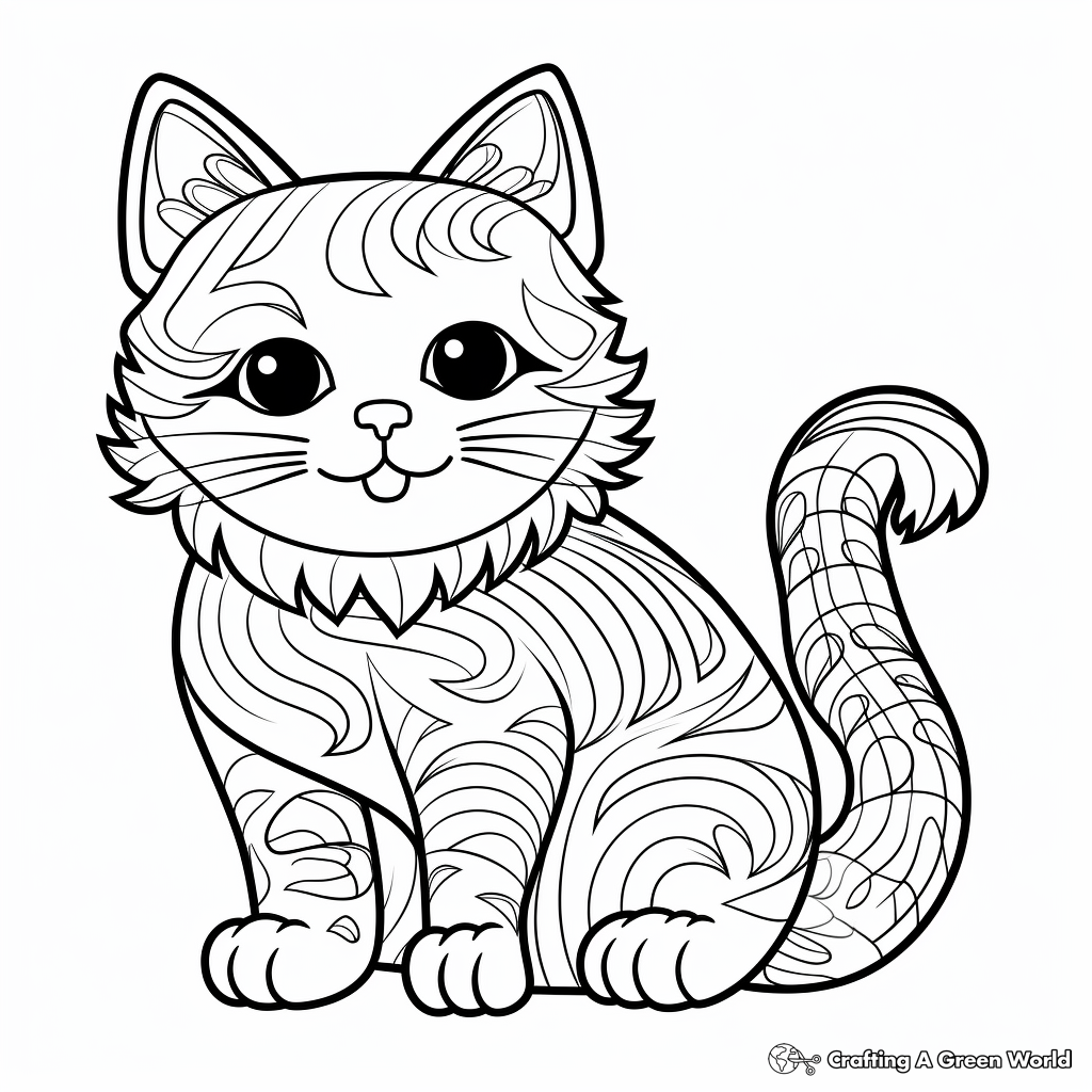 Complex Munchkin Cat Coloring Pages 1