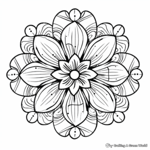 Complex Orchid Mandala Coloring Pages for Adults 1